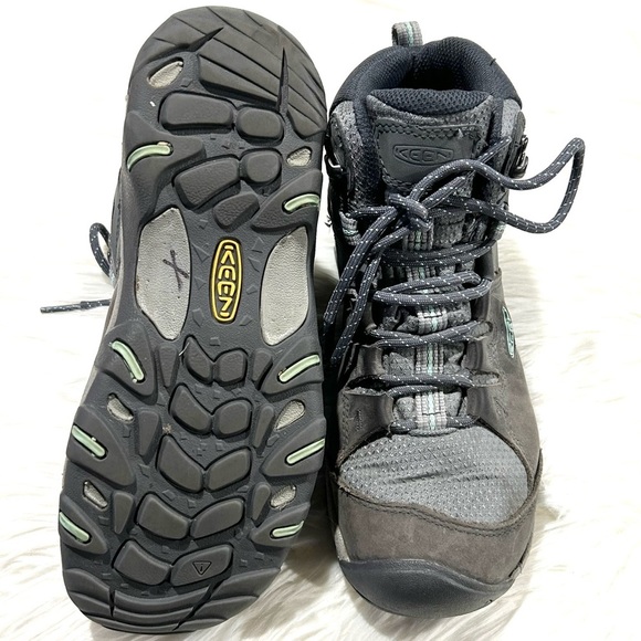 Keen Steens Leather Waterproof Boot Steel Grey/Ocean Wave 7.5 - Picture 6 of 11